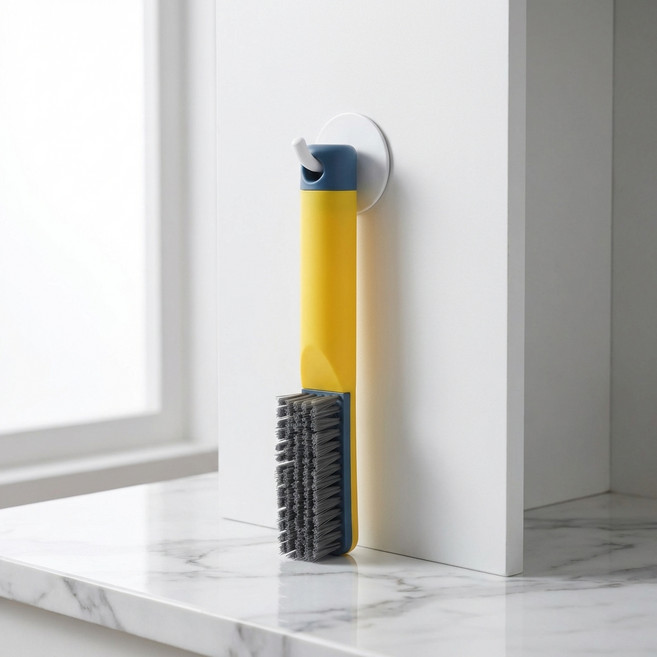 몰투데이 한번에클린 운동화 욕실 청소 솔 브러쉬, 롱 옐로우, 1개