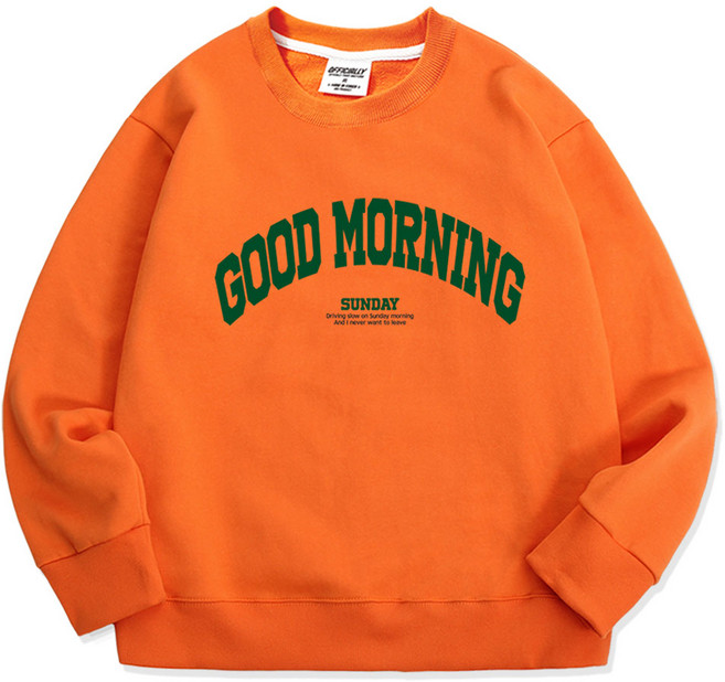 오티디 면 100 쮸리 기모 오버핏 굿모닝 맨투맨