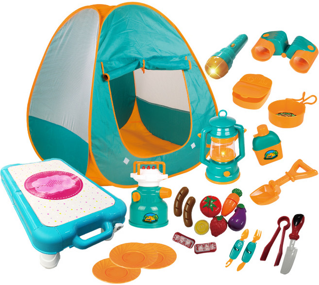 리얼 레츠고 리틀 캠핑 놀이 테이블 세트, 혼합색상, 1개