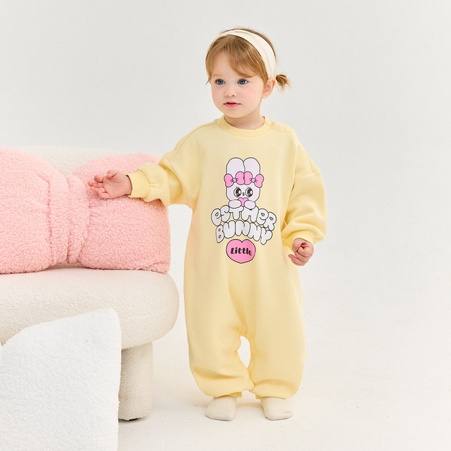 NEW KIDSON Esther Bunny Little 嬰兒小兔厚刷毛連身衣
