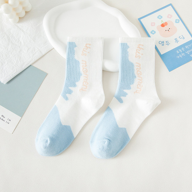 어반플렉스 여성용 스카이 골프 미드컷 양말, 화이트, 1개