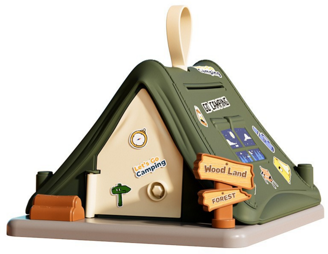 아미그린텐트 열쇠 저금통, 그린, 1개