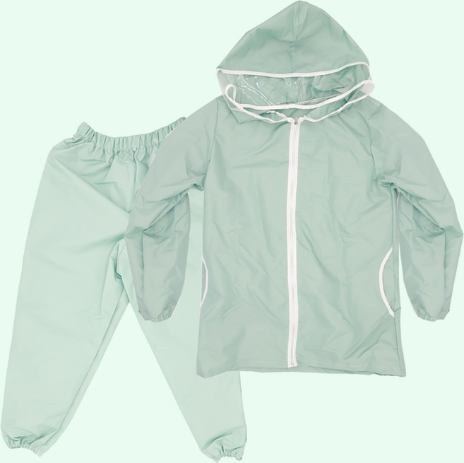 베베슈에뜨 유아동 파스텔 레인 코트 + 방수 바지 세트