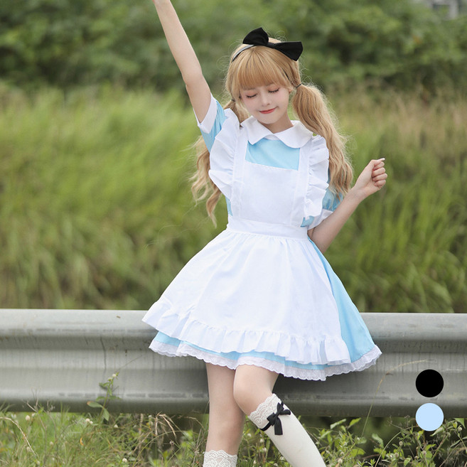 엘쏘 여성용 할로윈데이 앨리스 코스프레 의상