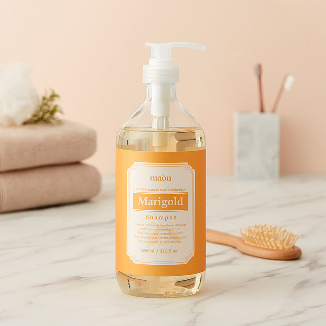 큐어실드 마온 퓨어리치 샴푸 매리골드 유자향, 1L, 1개