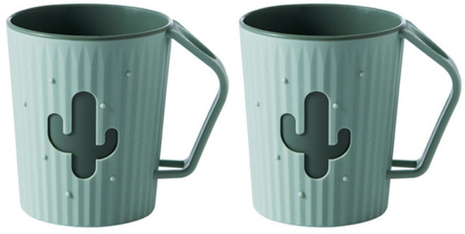 맥라이프 욕실 양치컵 홀더 칫솔 꽂이, 민트, 2개