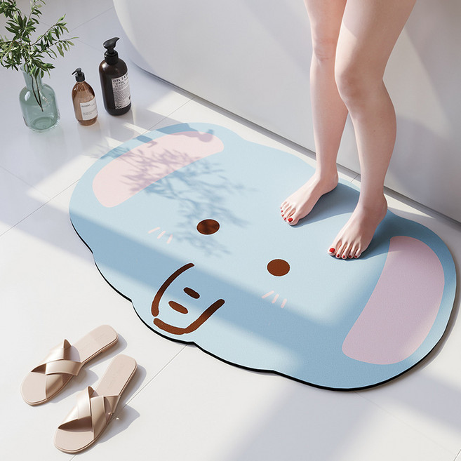 XTER 多用途廚房浴室吸水性珪藻土地墊 可愛D, 混合色