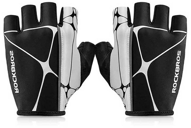 락브로스 충격방지 실리콘패드 자전거 반장갑 양손 세트 S268, 블랙