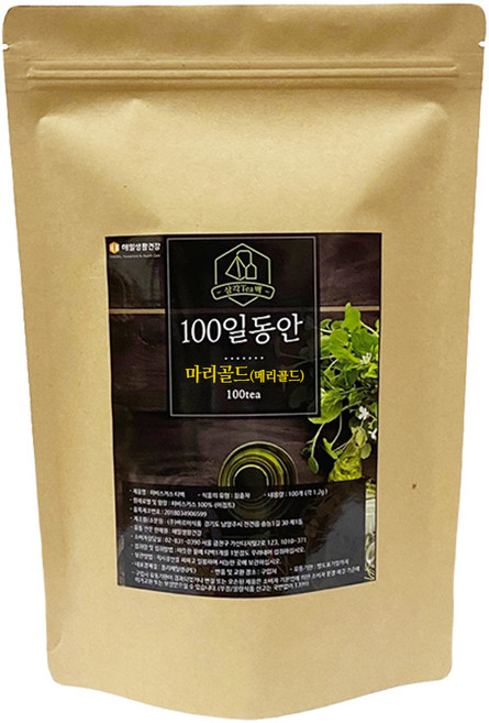 정앤정 100일동안 삼각티백 메리골드차, 1.2g, 100개입, 1개
