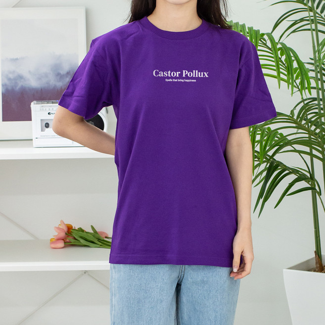 험블스튜디오 여성용 통기성 레터링 20수 면 라운드 반팔티 FF146086