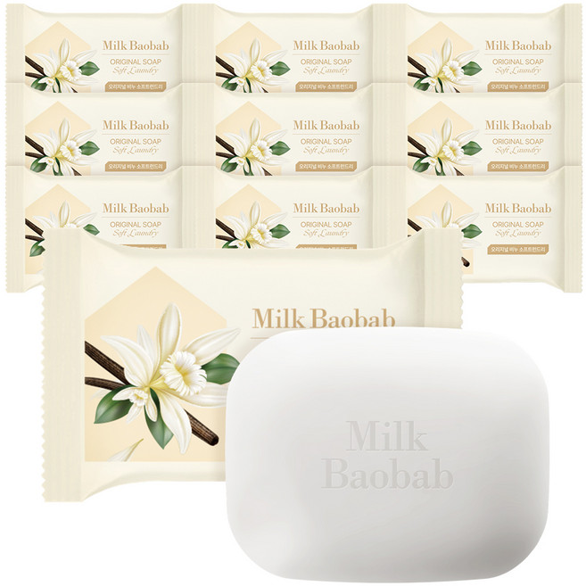 밀크바오밥 오리지널 비누 소프트런드리향, 100g, 10개입