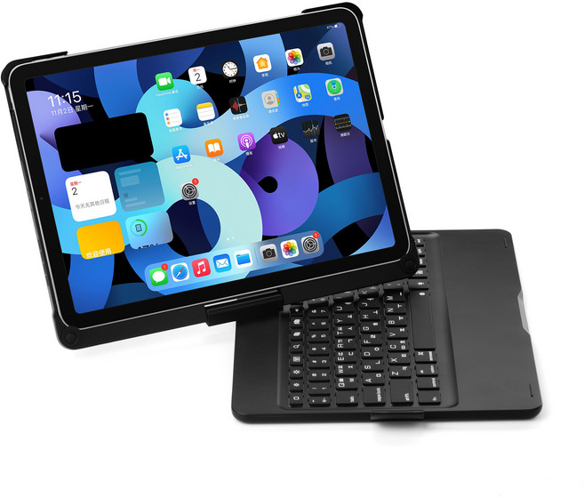 시즌템 아이패드전용 블루투스 한글 키보드 케이스, 블랙