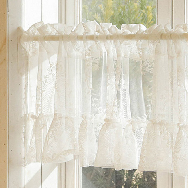 지앤와이 피렌체 레이스 프릴 봉집형 바란스 커튼