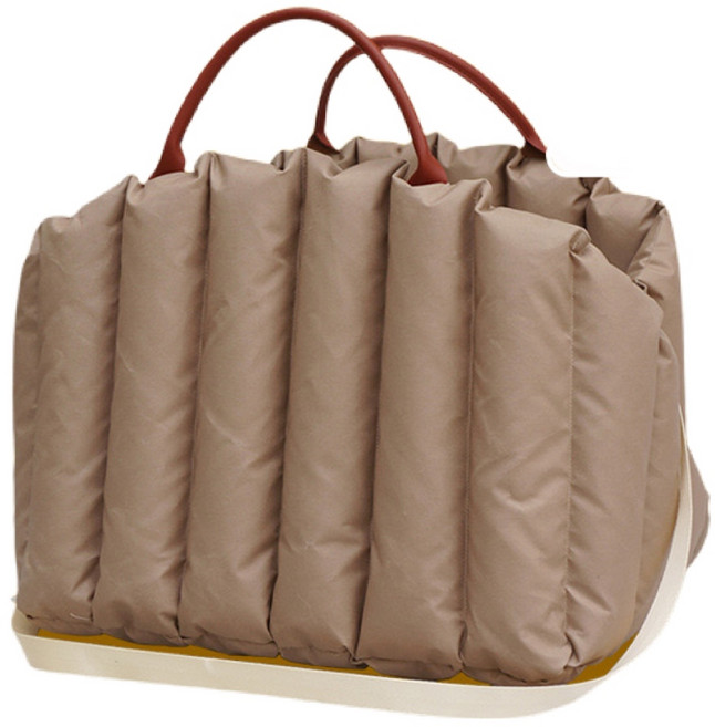 펫츠몬 반려동물 패딩 이동 가방 카시트 하우스, 카푸치노, 1개