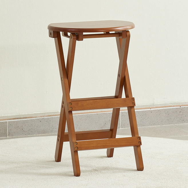 YEDAUM 折疊式原木吧檯椅 一般型, 棕色, 1個