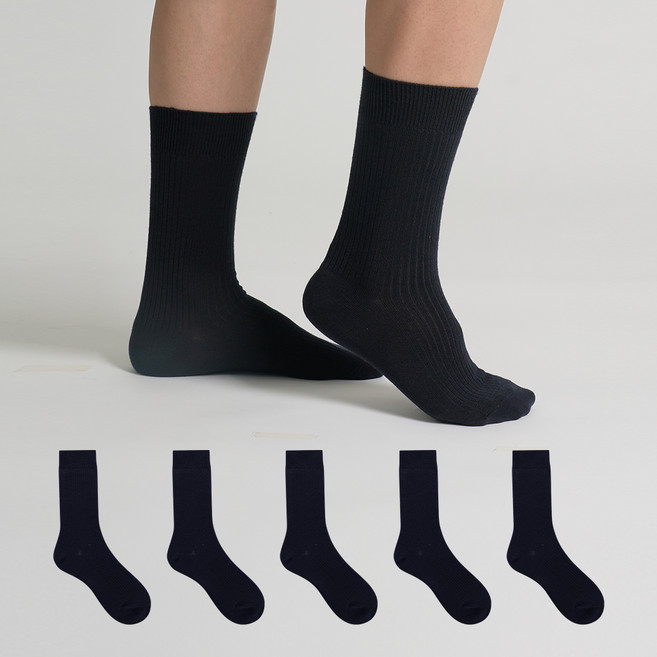 STUDIO SOCKSTOP 男款戶外美麗諾羊毛羅紋長筒襪 5雙入