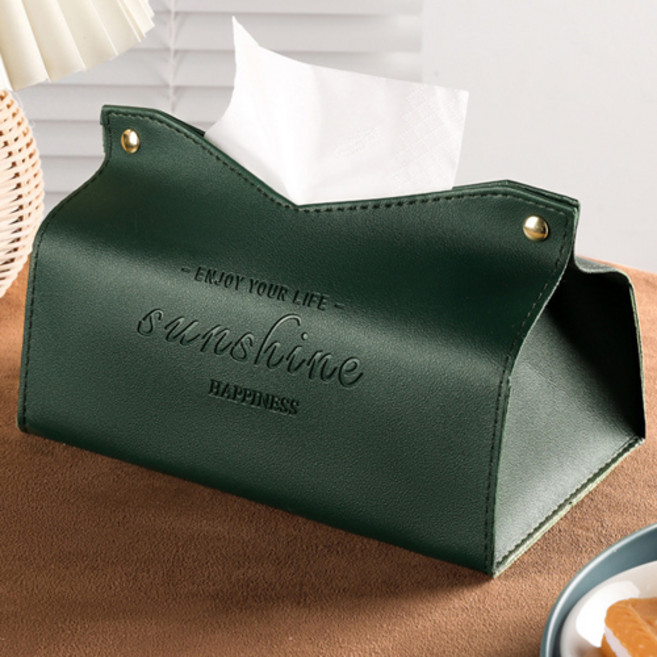 아리코 레더 티슈 케이스, 그린