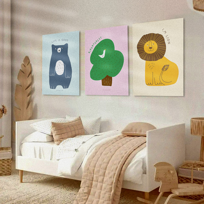 퍼니즈 라이언 프랜즈 일러스트 폼보드 슬림액자, 없음