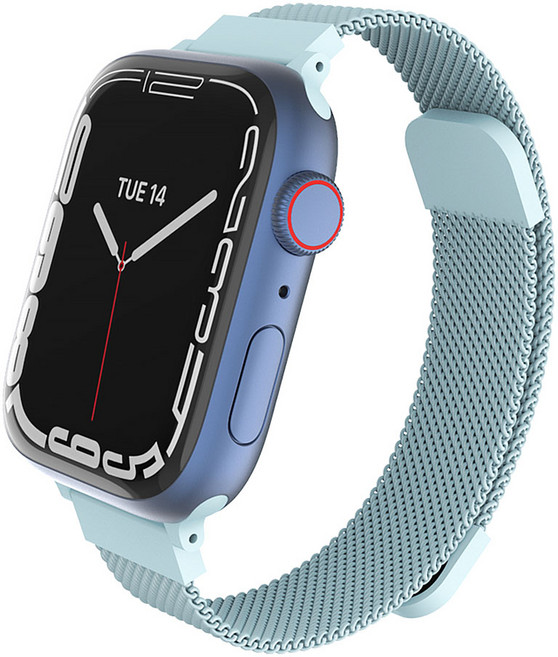 MOLAN CANO Apple Watch 相容纖薄米蘭尼斯錶帶, 天藍色