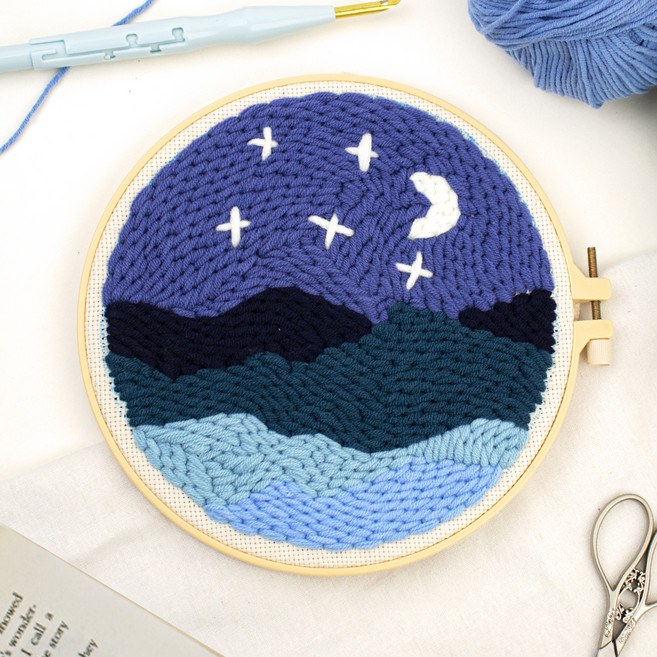 Artjoy DIY俄羅斯刺繡+鉤針組, 1套, 藍夜