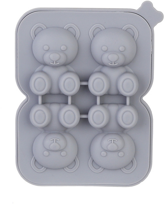 플라라 곰돌이 4칸 얼음틀, 그레이, 1개