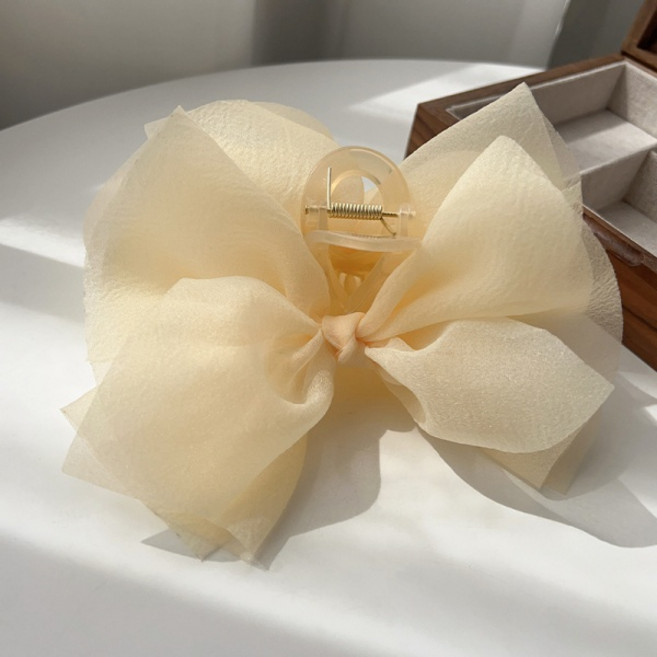 비비뮤아 여리여리 쉬폰 왕리본 헤어 집게핀 HR637