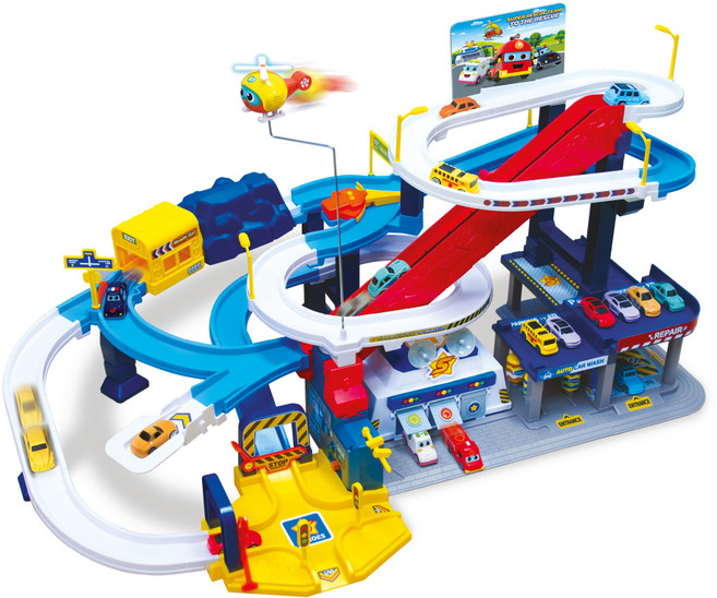 아이윌컴퍼니 핑크퐁 슈퍼구조대 출동본부 익스트림 레이스 장난감 세트, 혼합색상, 1개