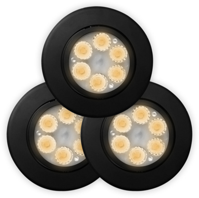 가온엘이디 MR 다운라이트 5W 전구색, 블랙, 3개