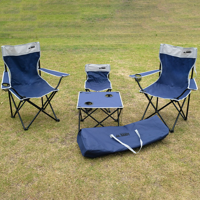 밴프 마스터체어 2p + 컴포트체어 + 테이블 + 보관가방 5종 세트 CC006, 투톤네이비