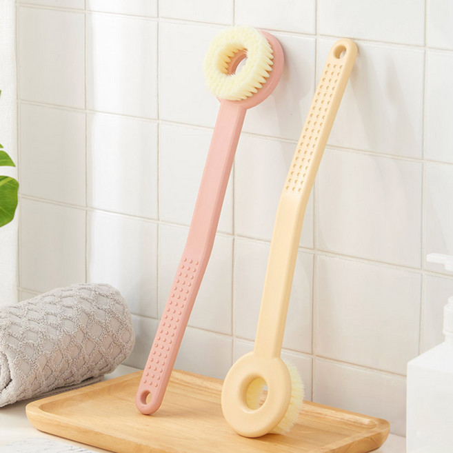 모나코올리브 커브드 밀착 바디브러시 2종 세트, 인디핑크 + 옐로우, 1세트