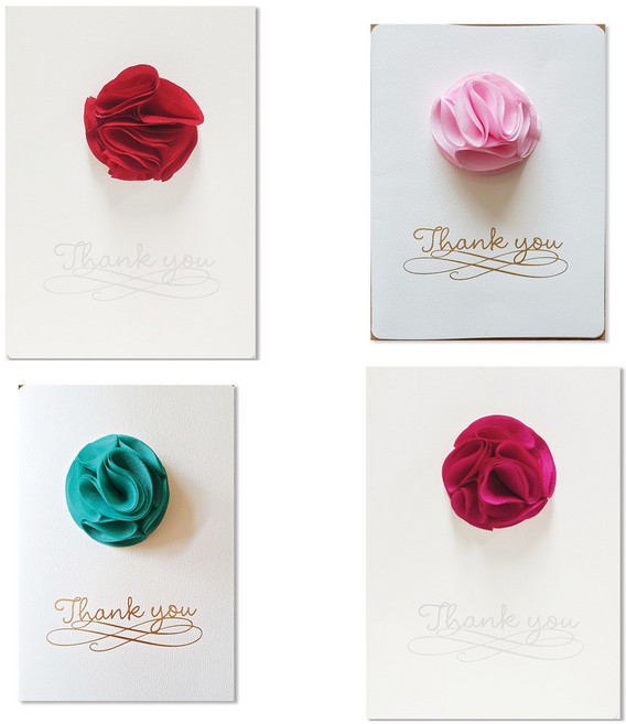 홀마크 코사지 꽃 감사카드 4종 세트, 혼합색상, 1세트