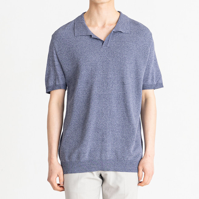 킨록바이킨록앤더슨 남성용 오픈 카라 하프 니트