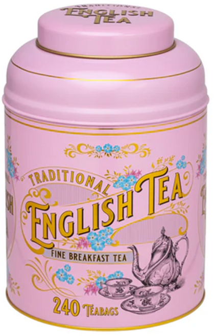 NEW ENGLISH TEAS 英式復古維多利亞茶罐 粉色 英式早餐茶包, 1個, 2g, 240個裝
