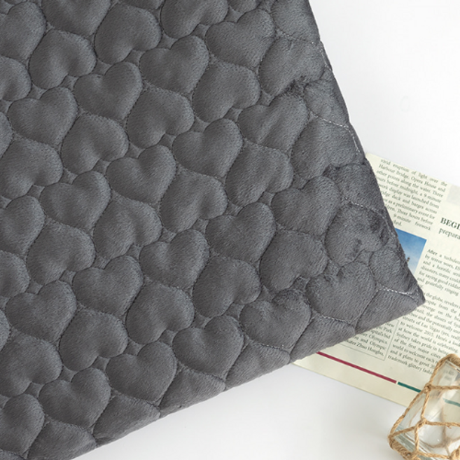 하트 조이 누빔 4온스 부드러운 극세사 홈패션 원단, 차콜그레이, 1개