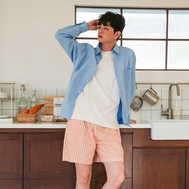 소소미도 커플용 홈워크 순면 와이드 잠옷 반바지
