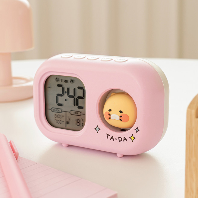 KAKAO FRIENDS 春植迷你燈電子時鐘, 粉紅色
