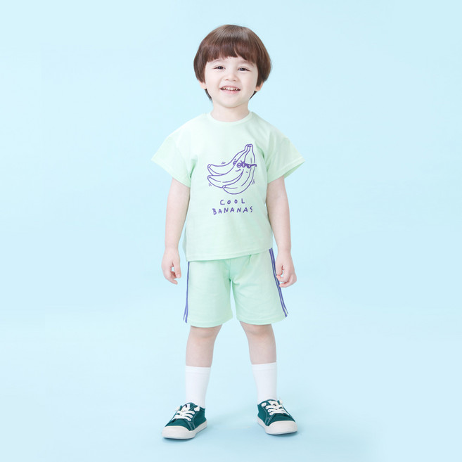 KIDSCOMO 兒童涼感娜娜短袖套裝