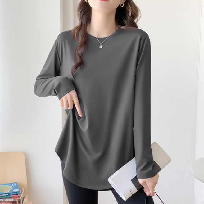 Rich Unni 飄逸修身蓋臀長版彈性皮拉提斯長袖T恤