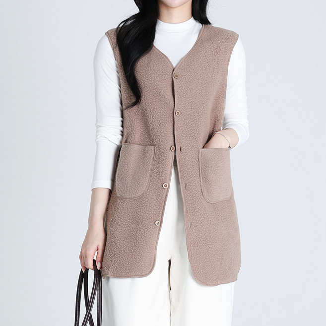 Moirbella 女性Moody毛絨中長款背心 O25FW2-A2402