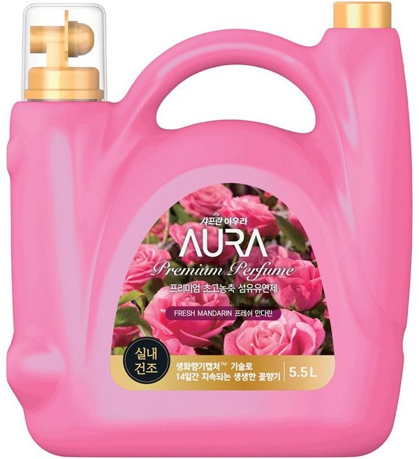 아우라 프리미엄 초고농축 섬유유연제 프레쉬 만다린 본품, 5.5L, 1개