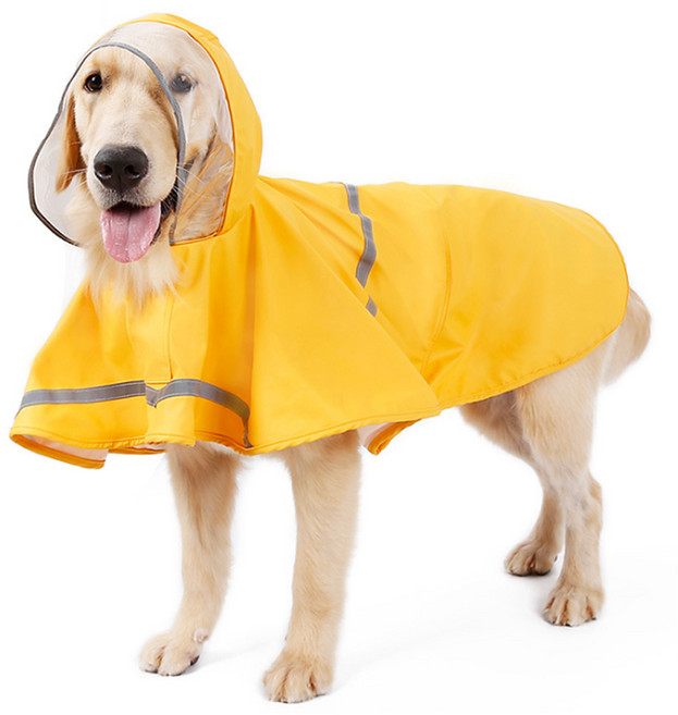 포시럽 반려동물 방수 레인 코트, 옐로우, 1개