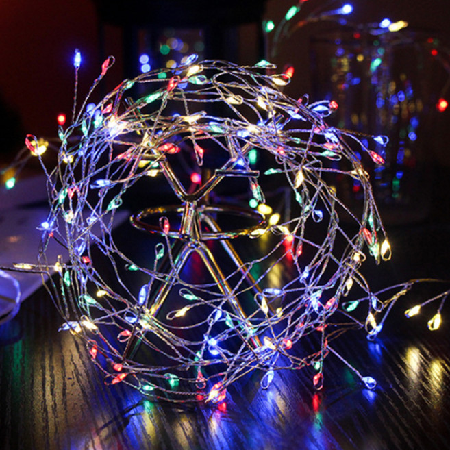 21세기트랜드 와이어 폭죽 지네 줄조명 1600구, 실버와이어 + 칼라, 48m, 1개