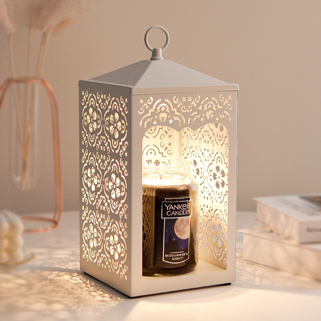 더스윗 스크롤 다이얼 캔들워머 + 양키캔들 라지자 + 전구 2p 세트, 미드썸머나잇, 화이트