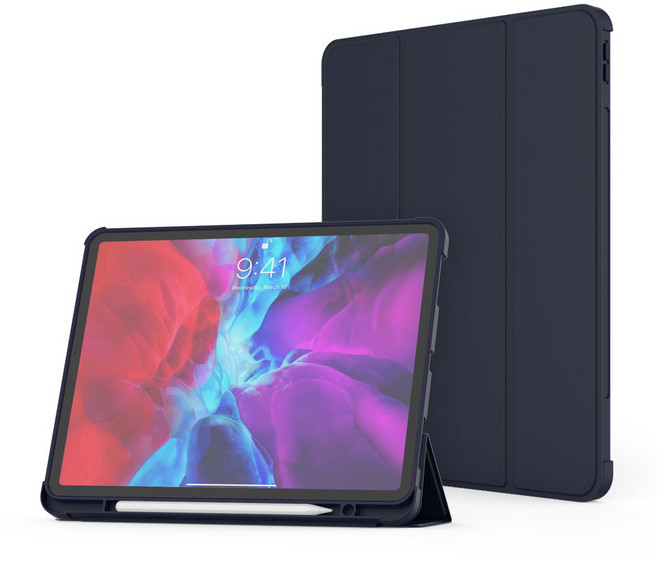 모란카노 애플펜슬 수납 클리어 아이패드 케이스, 라벤더