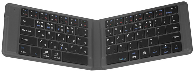 아이노트 멀티 페어링 접이식 블루투스 무선키보드, 블랙, X-Folding XK602B