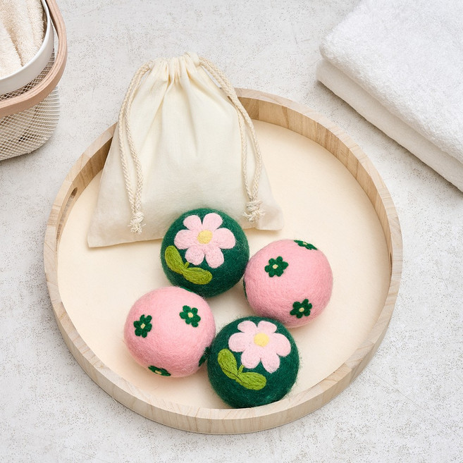 모던하우스 플라워 세탁건조기 양모볼 2종 x 2p 세트, 1세트, 혼합색상