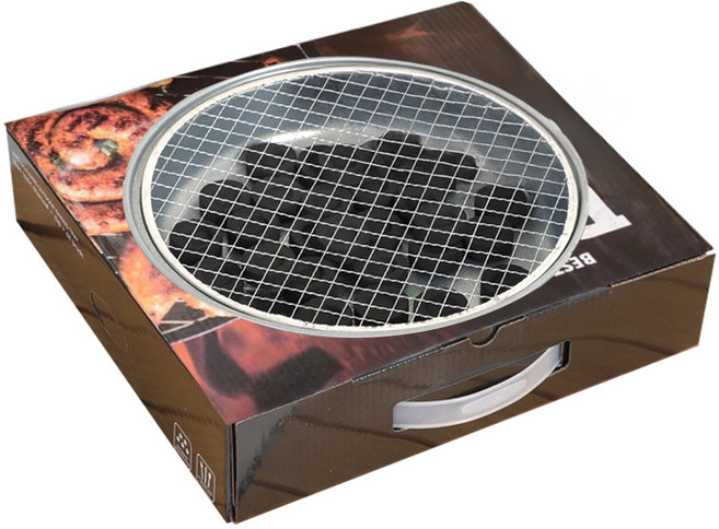 Truly House 一次性環保烤肉架 28CM升級款 贈20顆炭, 1組