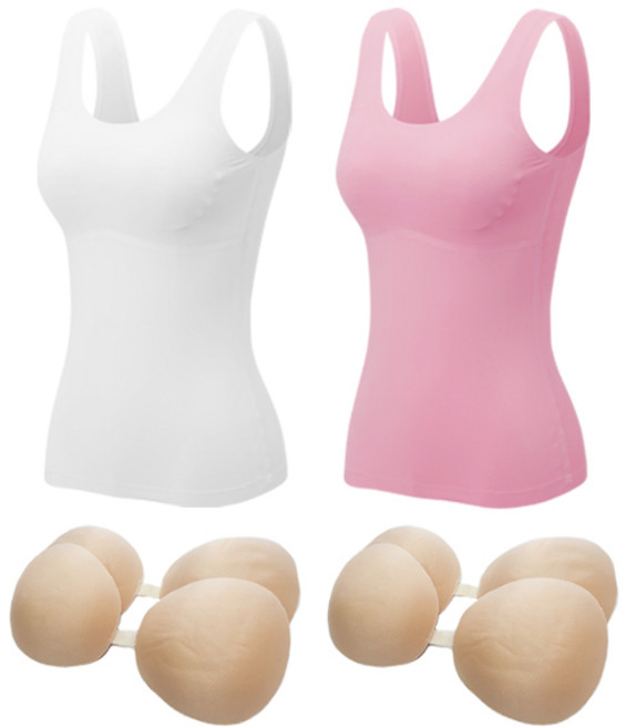 솔레일 여아용 학생 심리스 노와이어 무봉재 브라 런닝 U형 2종 세트 + 추가패드 2p