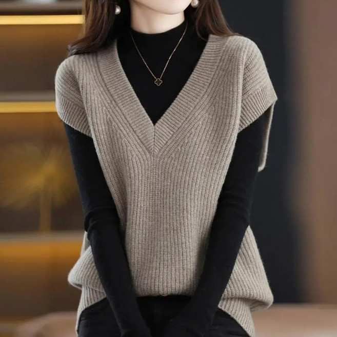 Raratina 女款Nina V領寬鬆版套頭針織毛衣背心