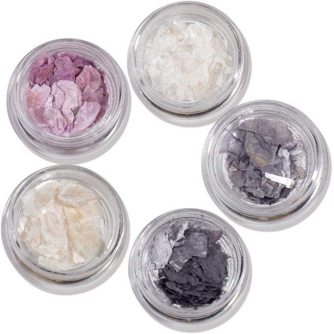 자개 네일 운모 5종 세트, 혼합색상, 1개